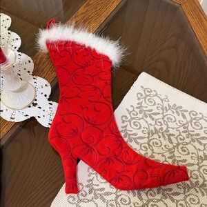 Elegant Red boot Christmas Stocking